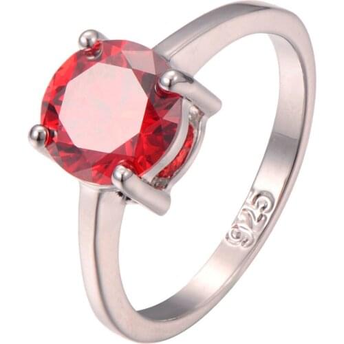 Classic Style Garnet 925 Sterling Silver Wedding Party Fashion Design Romantic Ring Size 5 6 7 8 9 10 11 12 PR19
