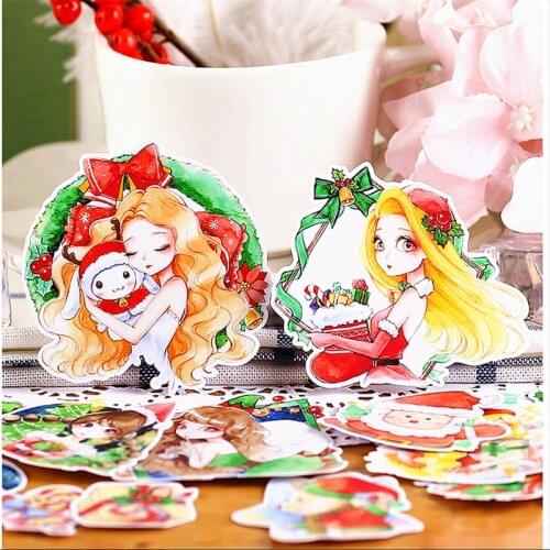 15pcs Creative Cute Self-made Christmas Wizard Scrapbooking Stickers /Decorative Sticker /DIY Craft Photo Albums Waterproof