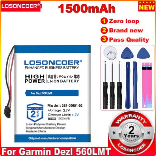 LOSONCOER 361-00051-02 Battery 1500mAh For Garmin 361-00051-02 Replace old batteries