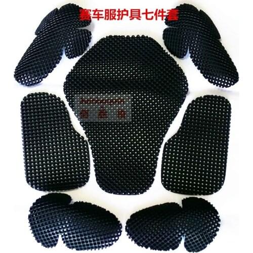 Motorcycle racing suits built-in protective gear shock absorption breathable shoulder elbow guard back chest seven sets