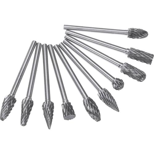 10pcs Stainless Grinding Head Bit Set 3*6mm Carbide Rotary Tungsten Steel Bit Precision Cutting Tool