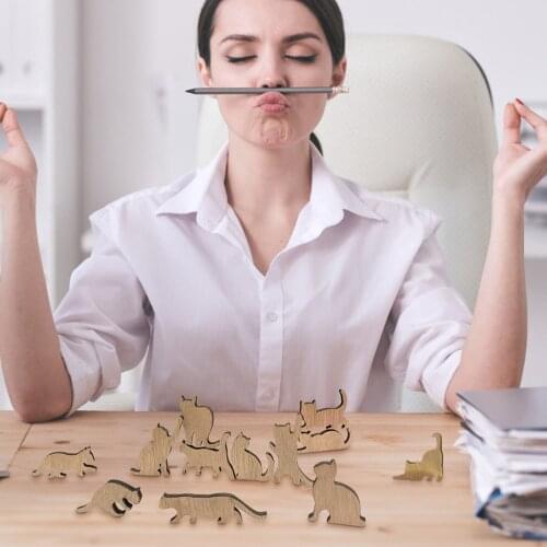 Tabletop Yoga Cat Mini Wooden Doll Toy For Yoga Lovers Gifts For Children And Adult Cute and Creative Wooden Cat Decoration Toy