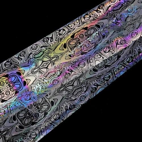 New 2017 Nails 1 roll 4*100CM Silver Holographic Transparent Wavy Transfer Nail Foils Nail Transfer Sticker Nail Decorations