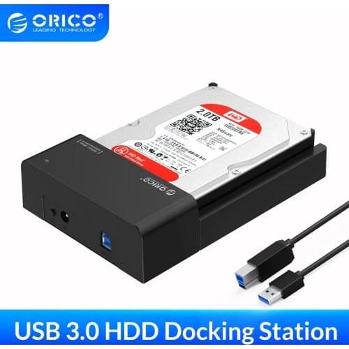 ORICO 2.5 3.5 Inch SATA to USB 3.0 HDD Docking Station Support 6Gbps UASP 4TB HDD SSD Case With 12V Power Adapter HDD Enclosure