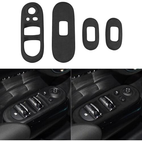 4PCS Suede Car Window Lifter Control Decorative Frame Panel Strip for BMW MINI Cooper F55 2015-2020 Car Styling Accessories