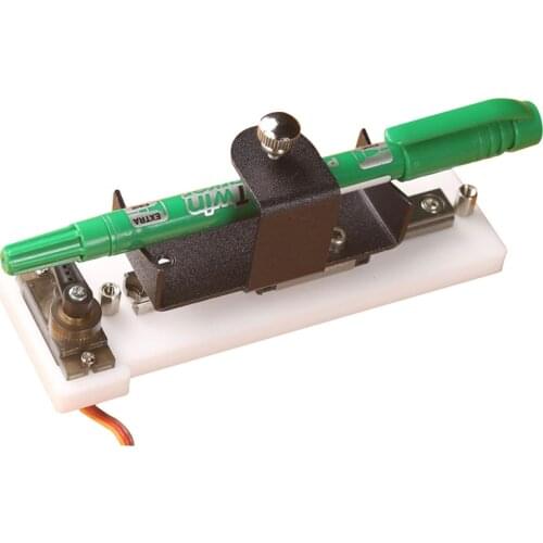 DIY plotter drawing machine ball-point pen pencil fixture device with control servo and square guide rail up down movement