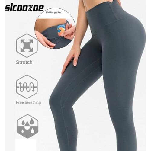 SICOOZOE Women Fitness Leggings,High Waist Hip Lift Running Sports Pants,Quick Dry Elastic Workout Leggings