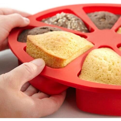 Silicone Baking Cake Mold 8 Cavity DIY Baking Pastry Scone Pans Tools Microwave Bakeware Molds Baking Kitchen Triangle Tools