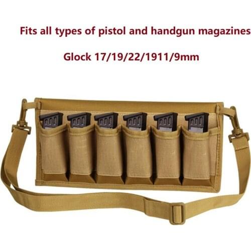 Tactical Gear Pistol Six Magazine Molle Pouch Gun Cartridge Tool Mag Bag Airsoft Handgun Army Accessories Hunting Belt Holder