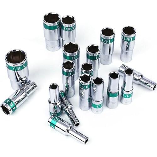 1/2" 12.5mm 8-32mm CR-V Lengthened Socket Adopter Universal Socket Wrench Head Inner Hexagon Spanner Allen Head Auto Repair Tool