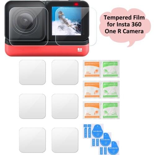3 Set Anti-Scratch Screen Protector and 4K Lens Glass Tempered Film Protector for Insta 360 ONE R Wide Angle Panorama Camera