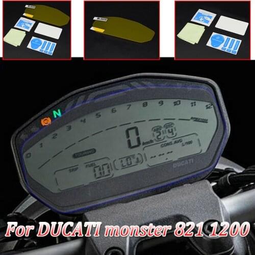 Monster 821 1200 moto Cluster Scratch Protection Film Instrument Dashboard Cover Guard TPU Blu-ray for DUCATI monster 821 1200
