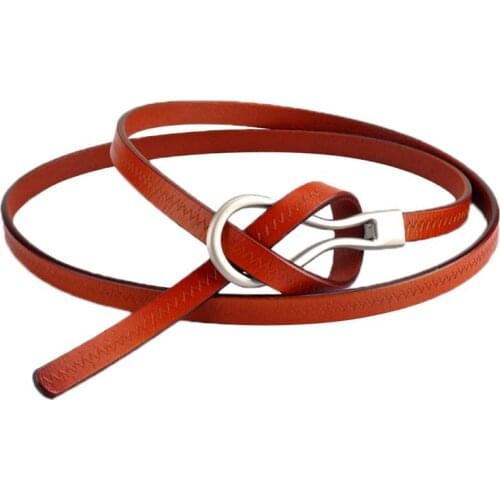 Women Fashion Lace-up Leather Belt Dress Slim Waist Chain Sash Strap Female PU Leather Decorative Belt Clothing Accessories