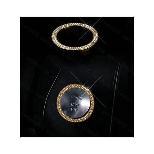 Gold Diamond Style Engine Start Button Ring Trim For Benz GLC Class X205 16-2017