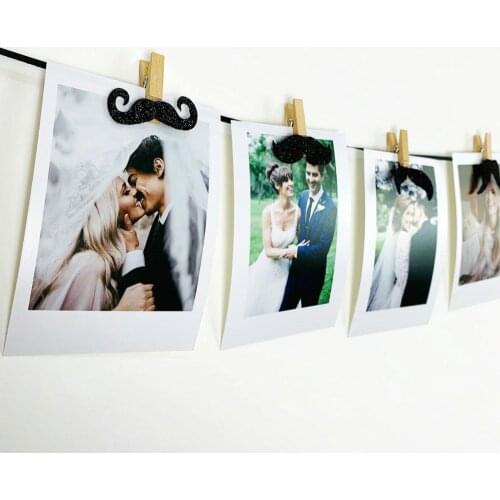 10 Pcs Wooden Party Banner Decorations Mini Mustache Clothespins Goatee Clips for Party Fathers Day