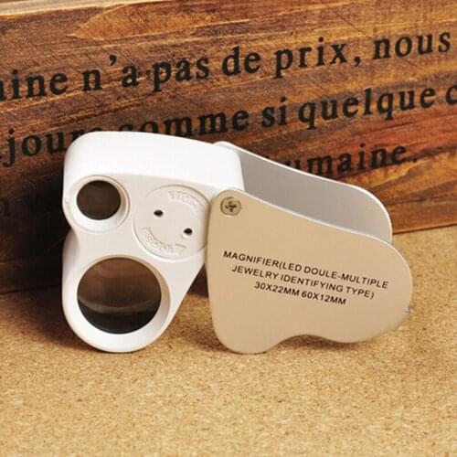 30x12mm 60x22mm LED Illuminated Pocket Jewelry Magnifier Money Detector Lupa with Light Source Circuit Board Repair Tool