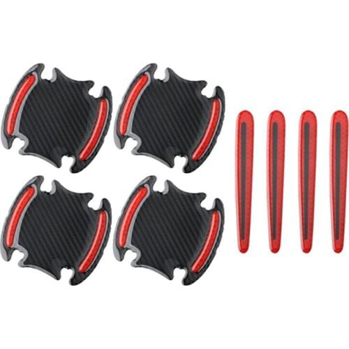 3D Car Door Handle Reflective Strips Warning Tape Door Handle Bowl Cover Sticker For Ford Focus Fusion Escort Kuga Ecosport