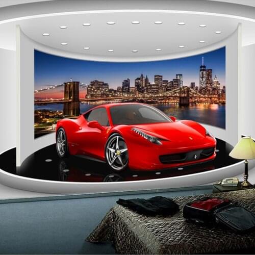 Custom Any Size 3D Sports Car Poster Photo Wallpaper Living Room Study Bedroom TV Background Wall Mural Wallpaper De Parede 3D