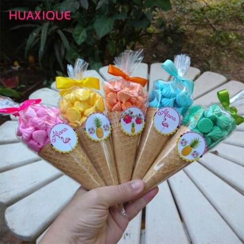 50Pcs Unicorn Party Clear Cellophane Packing Bag Candy Bags Boxes Popcorn Plastic Chevron Bag Birthday Party Wedding Decors
