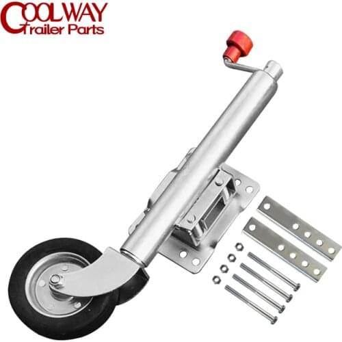 6 Inch Jockey Wheel Swing Up Solid Rubber Wheel Capacity 1000 Lbs Caravan RV Boat Trailer Jack Parts Accessories