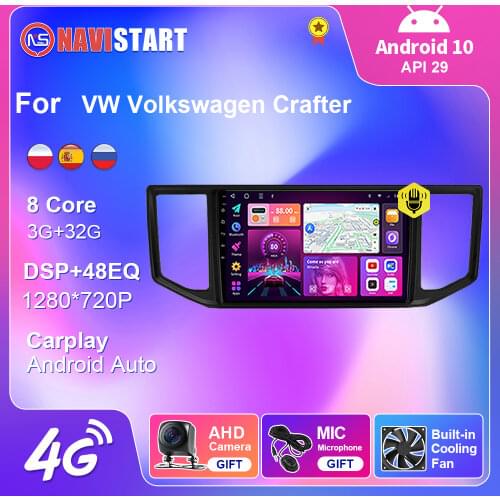 Android 10 Car Multimedia Radio For VW Volkswagen Crafter 2017-2021 GPS Navigation Multimedia Player 2 Din 4G WIFI Rear Camera