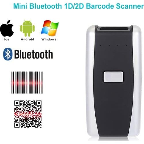 Free Shipping Mini Bluetooth Portable 1D/2D Scanner Barcode Reader IOS Android Windows PDF417 DM QR Code 2D Wireless Scanner
