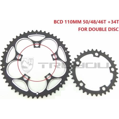 TRUYOU Chain Wheel BCD 110MM 50T 48T 46T 34T Road Bicycle Chainwheel Folding Bike Chainring Freewheel 5-9 Speed Double Gear Disc