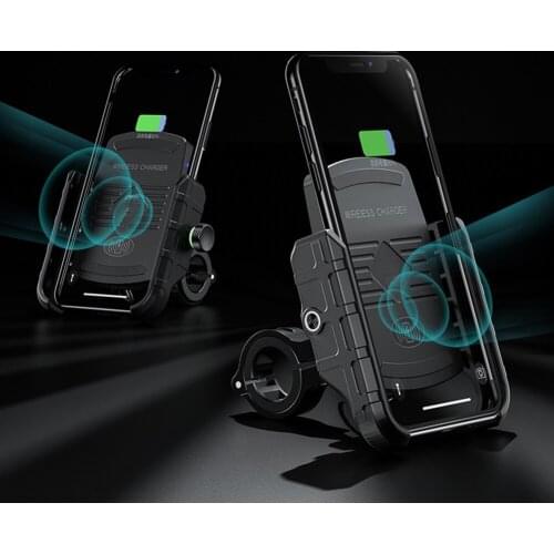 Mobile Phone Holder Motorcycle Smartphone Support for Moto Motor Motorbike Handlebar Mount Stand with Wireless Charger