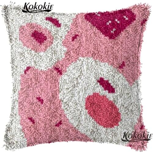 Diy latch hook pillow printed cross stitch kits Crocheting Rug Kits cushion 3d carpet craft kits for adults Needlework tools