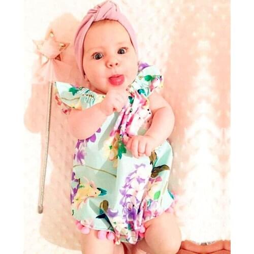 Infant flower connects body ha dress summer baby crawl serving girls bag fart