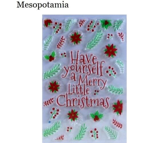 DIY Scrapbooking Albums Merry Little Christmas Stamps Seal Embossing Silicone Transparent Stamp Decoration Art Craft Stamps Seal