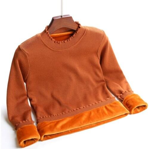 European and American new autumn thickening short long-sleeved base sweater fashion trend Slim all-match womens pullover top