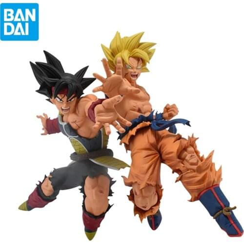 Bandai Dragon Ball Figure Burdock and Son Goku Anime Model Gift Father and Son Shock Wave Dolls Collectibles Childrens Toys