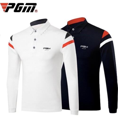 PGM Golf Men T-Shirts Sports Leisure Autumn Winter Long Sleeve Shirts Elasticity Warm Mens Clothing YF056 Wholesale