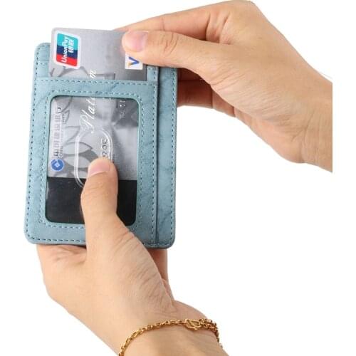 BISI GOROCredit CardHolder Case Travel Purse RFID Bank Card Leather Man Wallet For Women Slim Protection AntiMagnetic Sleeve Bag