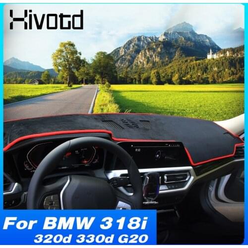 Hivotd Dashboard Mat Avoid Light Pad Interior Car Styling Non-Slip Anti-UV Carpets Parts For BMW 318i 320d 330d G20 2020 2021