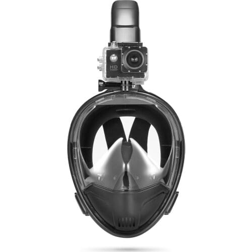 Adult Cheapest Metal Black Anti fog Silicone Full Face Diving Mask With Gopro