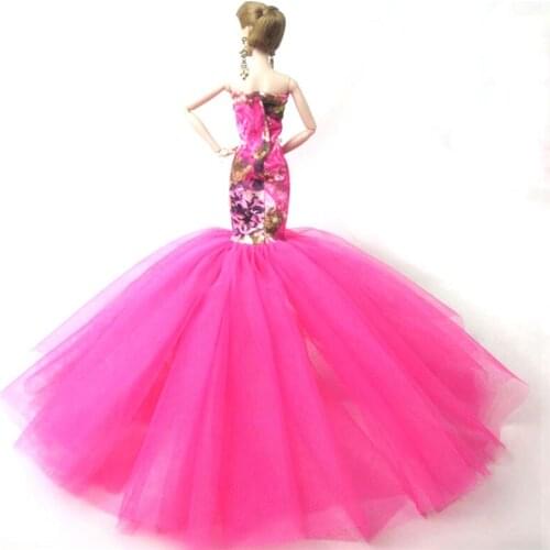 Fashion Mermaid Clothes For Barbie Doll Fishtail Wedding Party Dress For Barbie Dollhouse Limited Collection Handmade Dress Toy
