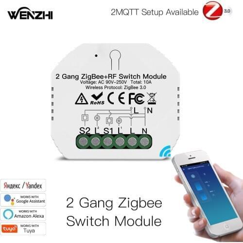 2Gang Light Switch Module Zigbee 3.0 RF 433 Mhz Timer Auto Wall Panels Wireless Remote Control Smart Life Tuya Alexa Google Home