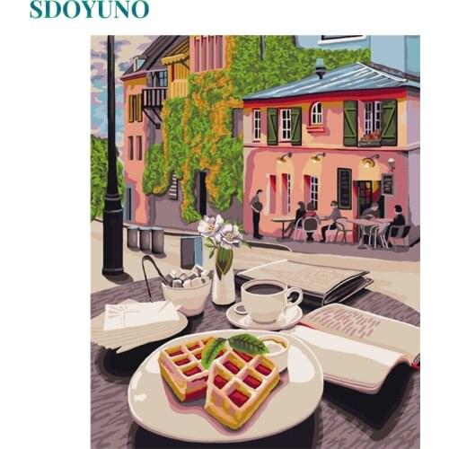 SDOYUNO 60x75cm DIY Oil Painting By Numbers On Canvas Frameless Paint By Numbers Landscape Digital Painting Home Decor