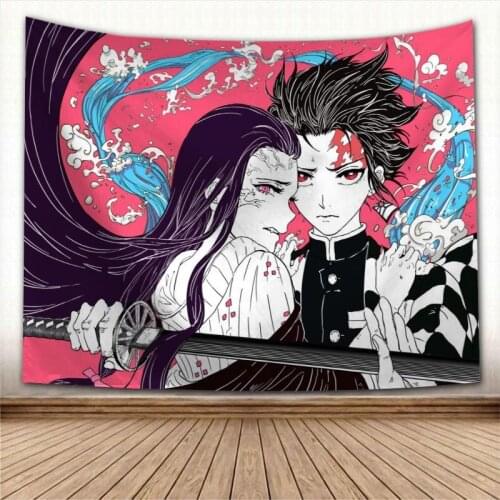 New Kimetsu no Yaiba Wall Hanging Tapestry Home Party Decorative Tapestries Photo Background Cloth Table Cloth Wall Tapestry
