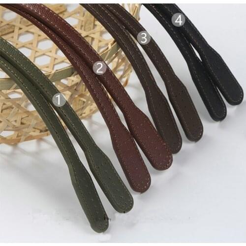 Hand sewing 60cm length PU leather Line pressing Single shoulder strap handle Handmade cloth art DIY bag belt accessories