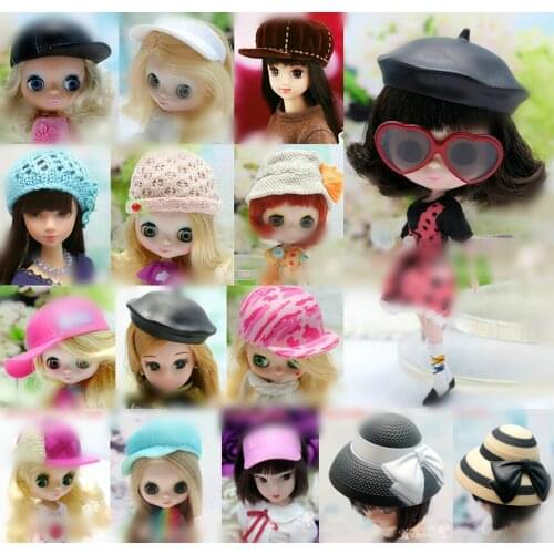 Cute blyth Dolls Hat pink/brown/white various styles Hat for blyth,licca azone 1/6 Dolls Accessories
