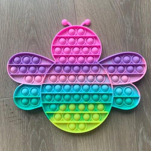 Silicone Bee Push Bubble Sensory Toy Anti-stress Fidget Toy Autism Toys Stress Relieve Concentration Educational for Adults Kids