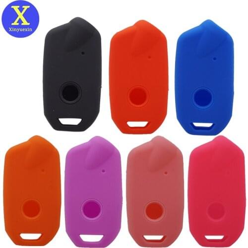 Xinyuexin Silicone Car Key Fob Skin Cover Case Shell Holder for Kia 2018 2019 Sportage R Stinger Smart Sorento Cerato Protector