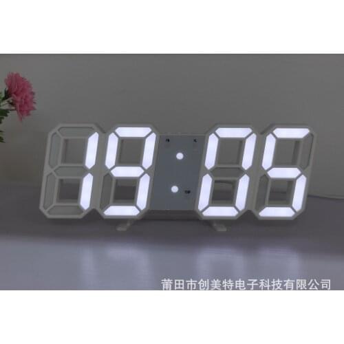 LED Mirror Alarm Clock Digital White Living Room Table Clock Wake Up Light Electronic Time Display Horloge Despertador Digital