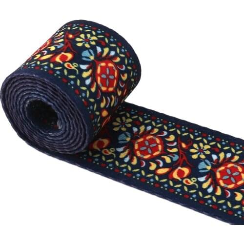 38/50mm Polyester Jacquard Webbing Fashion with Colorful Pattern Lace Ribbon DIY Bags Strap Garment Belt Sewing Accessories