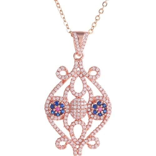 High Quality Micro Pave Jewelry Ethnic Charms Necklace For Women Accessories Handmade Chain Pendants Chokers Diy Colar Feminino