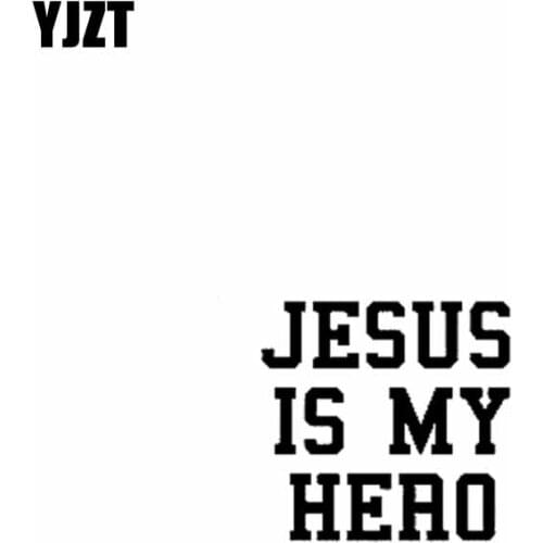 YJZT 12.7CM*12.7CM JESUS IS MY HERO Vinyl Car Motorcycle Interesting Stickers Decals Black/Silver C13-00084