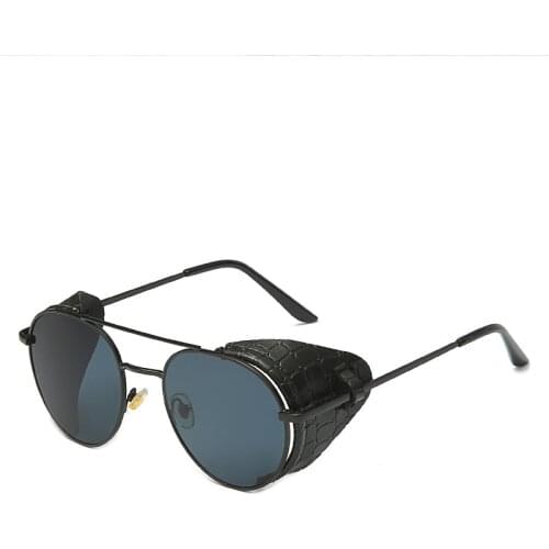 Womens Sunglasses Oversized Steampunk Irregularity Leather Alloy Polarized Sun Glasses Men Lunette De Soleil Femme Wholesales